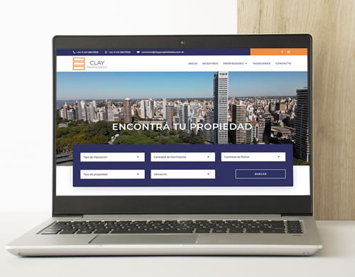 Sitio web Clay Propiedades